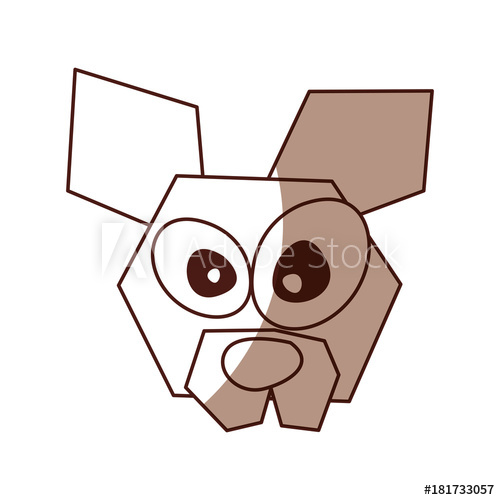 500x500 Shadow Brown Funny Dog Face Cartoon Vector Graphic Design