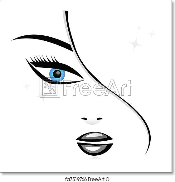 561x581 free art print of woman face silhouette freeart