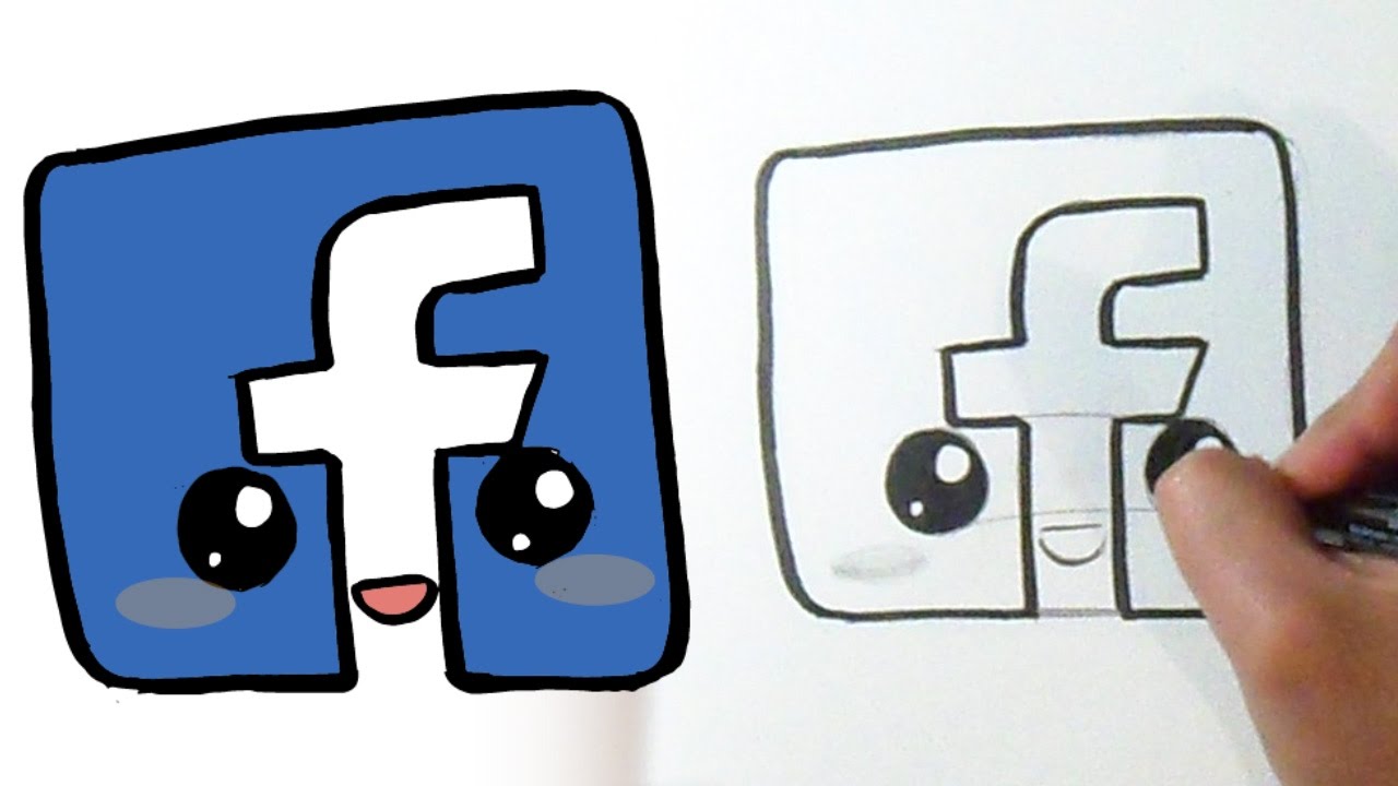 1280x720 Dibujar Facebook Logo Kawaii