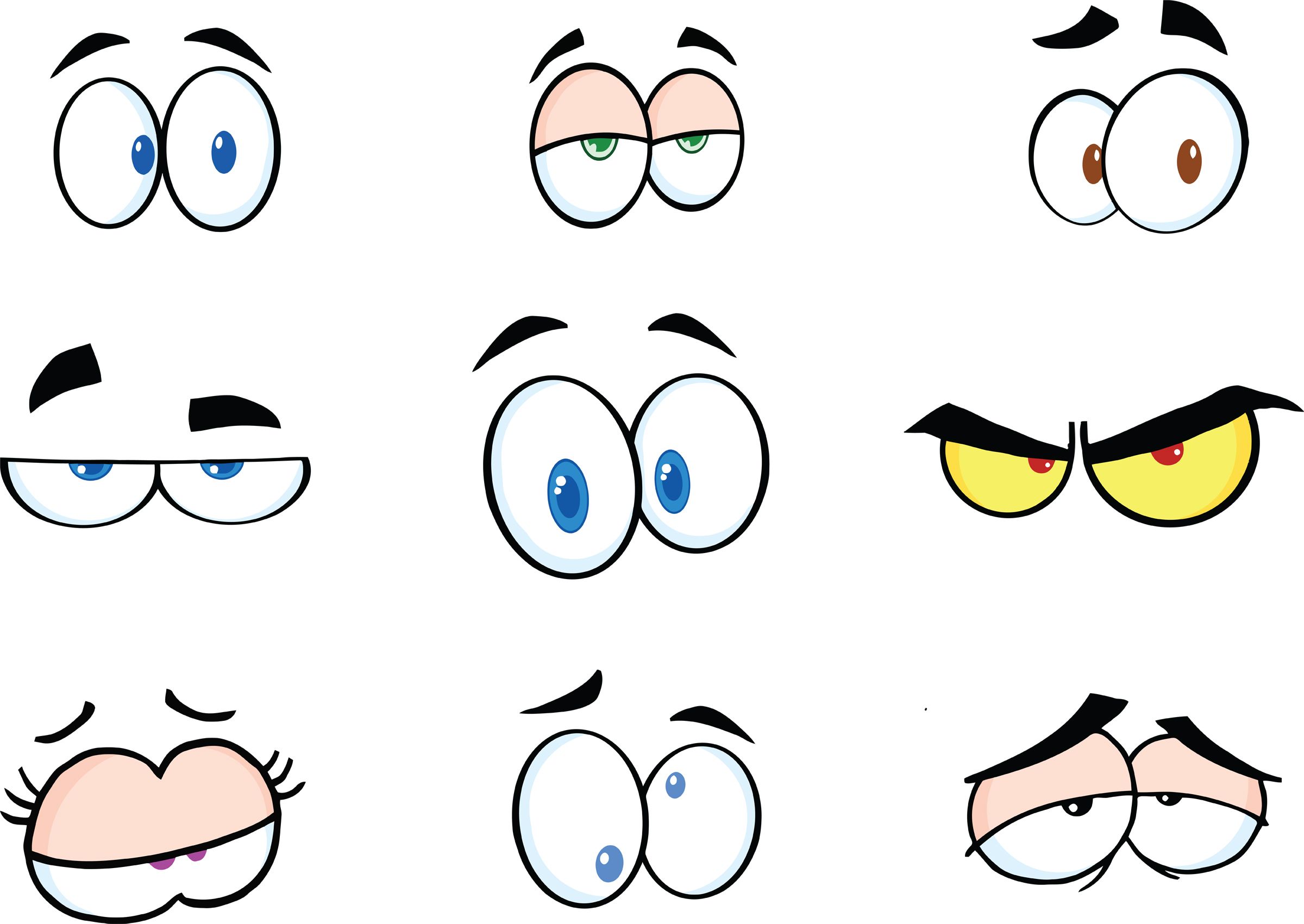 2400x1701 Funny Cartoon Eyes Clipart