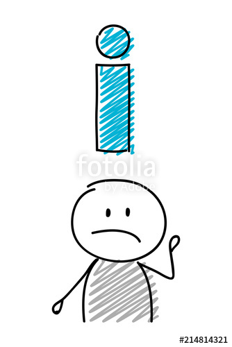 334x500 Stickman With Sad Facial Expression Holiding Information Sign