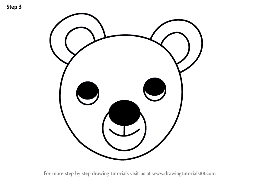 848x602 Learn How To Draw A Bear Face For Kids