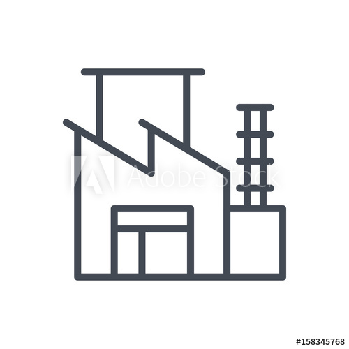 500x500 Business Startup Factory Building Line Icon