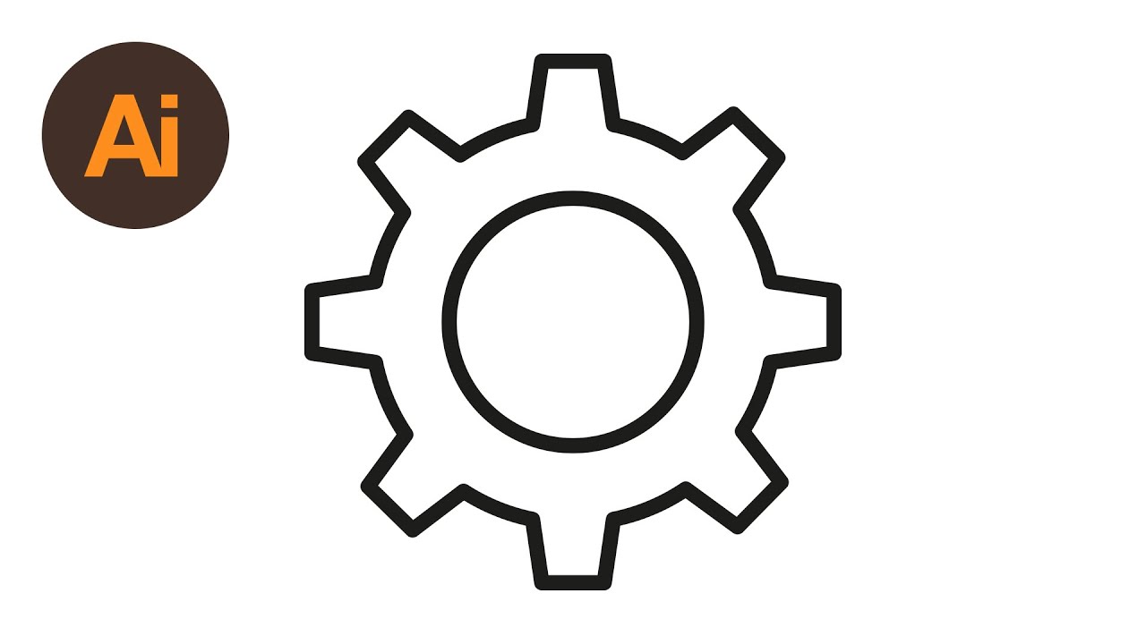1280x720 learn how to draw a cog settings icon in adobe illustrator