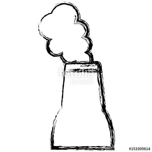 500x500 Factory Building Icon Over White Background Vector Illustration