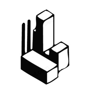 310x310 Factory Drawing Buildings Decals, Decal Sticker