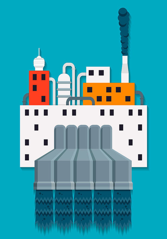 559x800 Air And Water Pollution Concept Factory With Pipes And Chimneys