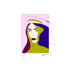300x300 Fair Beautiful Woman Portrait Minimalist Drawing Drawing