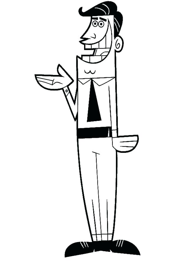 600x881 Fairly Odd Parents Coloring Pages Father