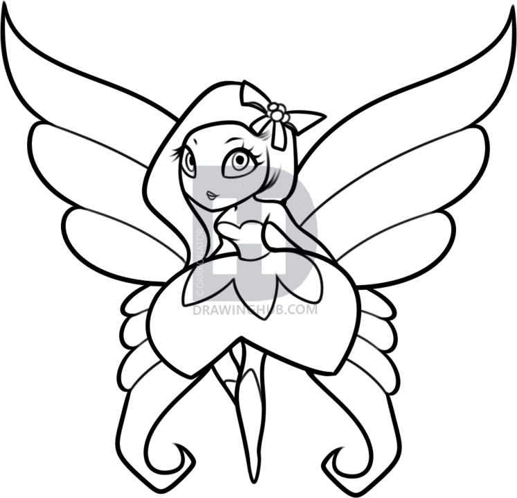 747x720 how to draw the sugarplum fairy, step