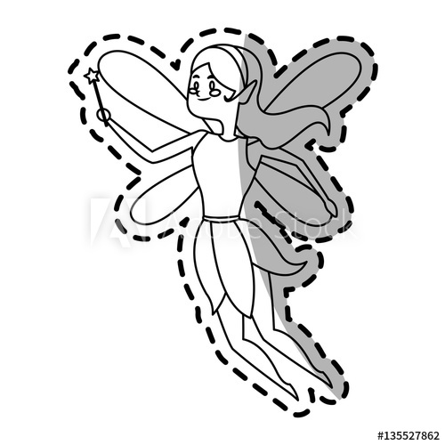 500x500 Fairy Cartoon Icon Over White Background Vector Illustration