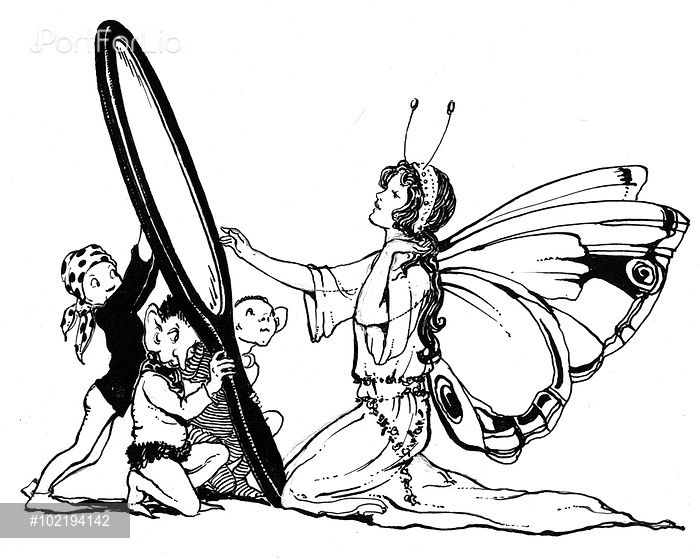 700x558 Fairy Looking In A Mirror