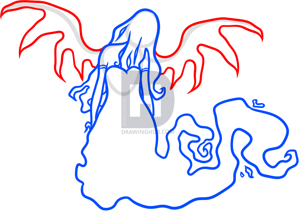 1016x720 How To Draw A Dark Fairy, Step