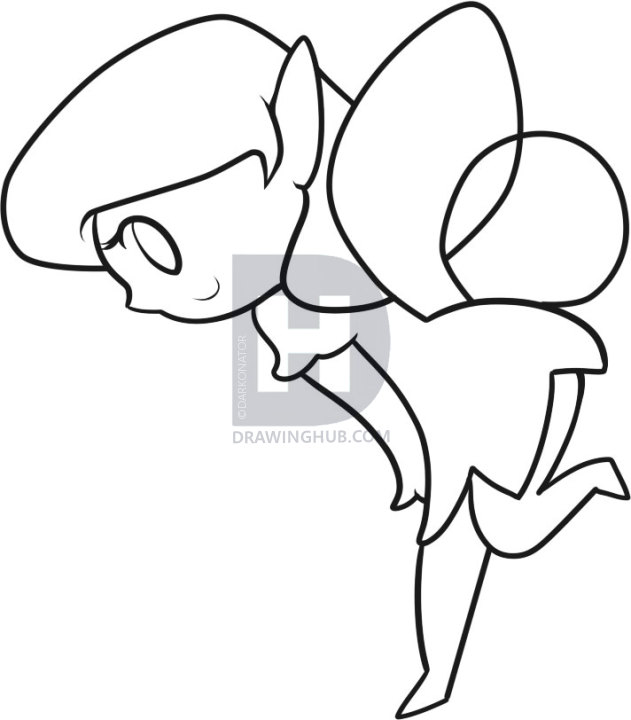 631x720 How To Draw A Fairy For Kids, Step