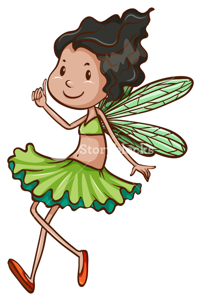 667x1000 Illustration Of A Simple Drawing Of A Fairy On A White Background