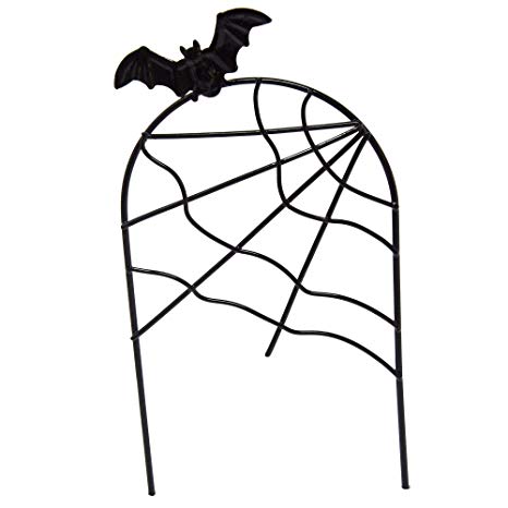 466x466 Spider Fence With Bat For Miniature Garden, Fairy