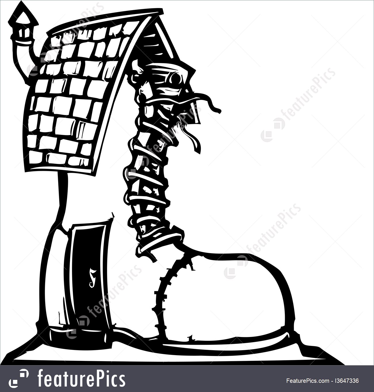 1300x1361 Fairytale Shoe House Illustration