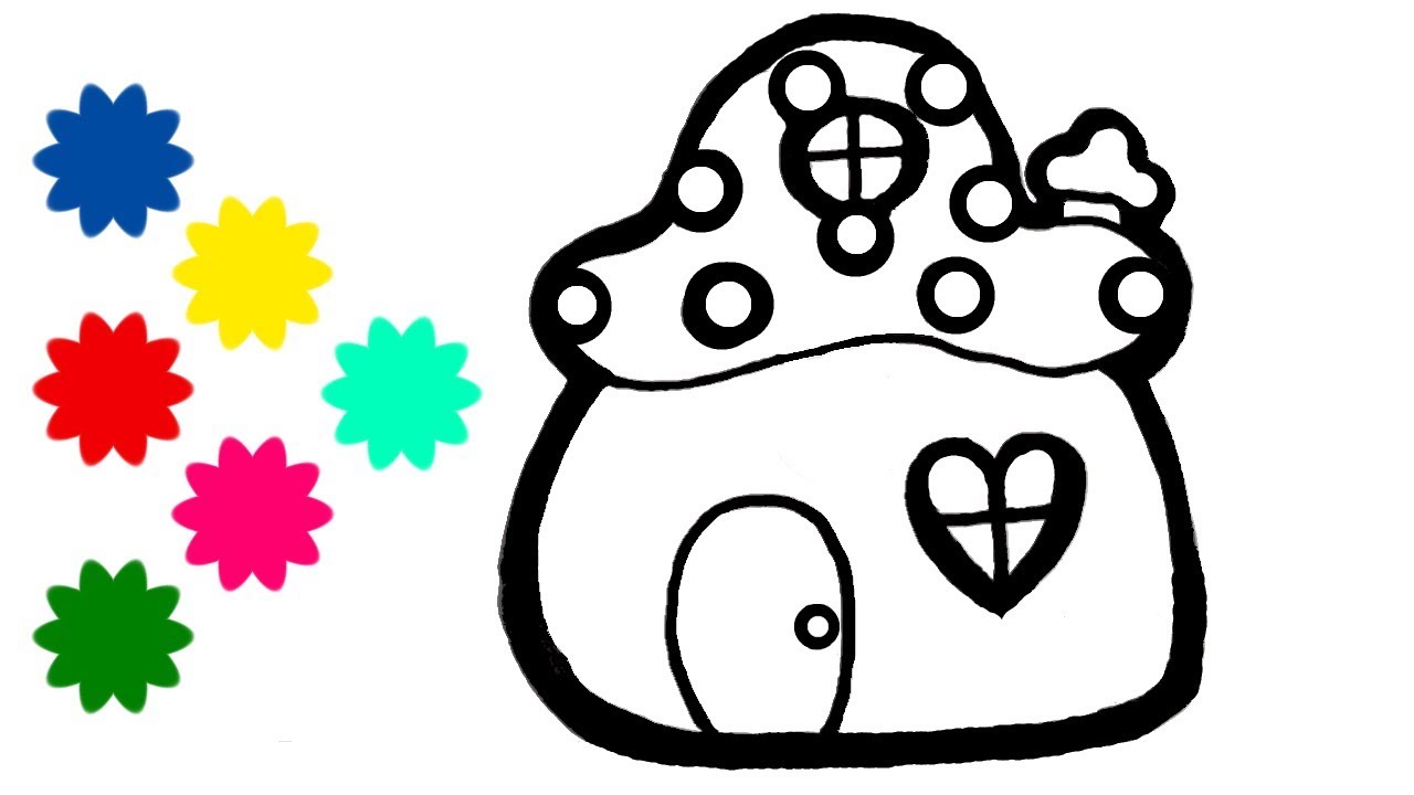 1280x720 Fairy House Coloring And Drawing For Kids, Toddlers Butterfly