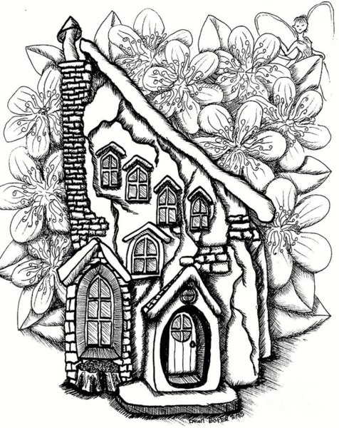 476x600 Fairy Houses Drawings Fine Art America