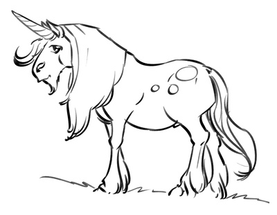 400x311 Unicorn Drawing Fairy Horse Outline Coloring