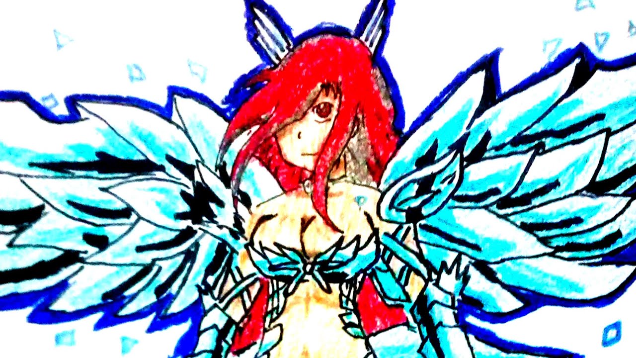 1280x720 dibujando a erza de fairy tail a drawing erza of fairy tail
