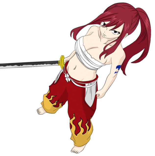 633x640 Drawing Samurai Erza Scarlet Transparent Png Clipart Free