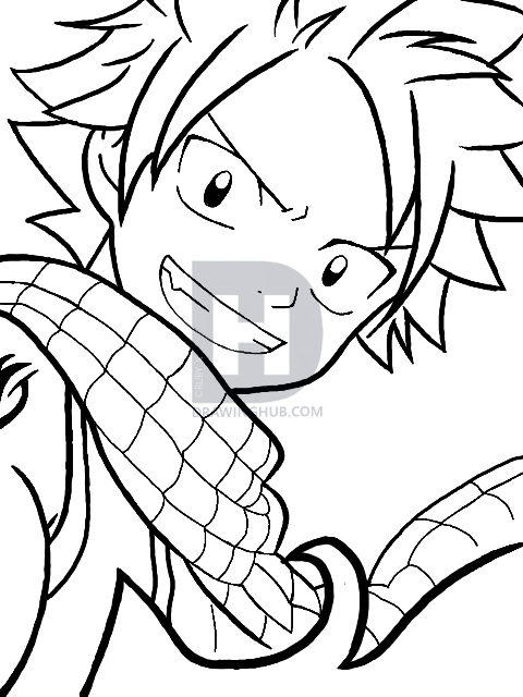 480x640 How To Draw Natsu Dragneel From Fairy Tail, Step