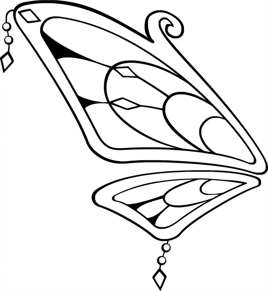 858x931 Rainbow Fairy Wings Line Art