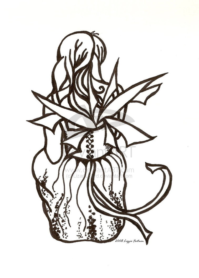 757x1056 Fairy Wings Outline Drawing