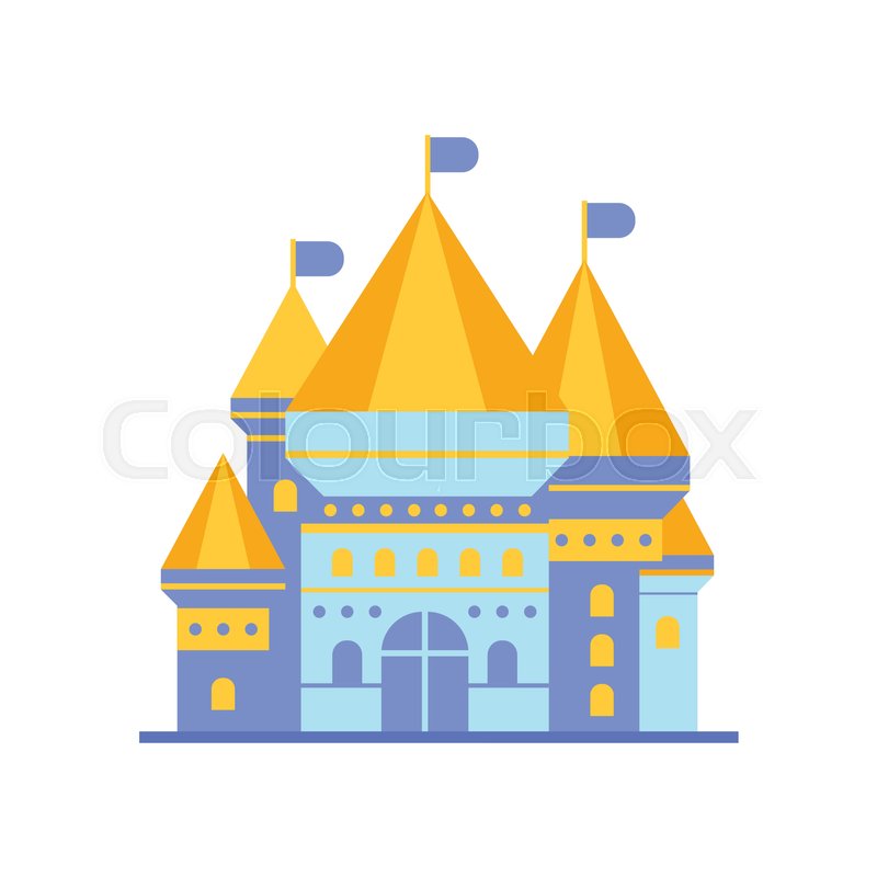 800x800 Light Blue Fairytale Royal Castle Or Stock Vector Colourbox