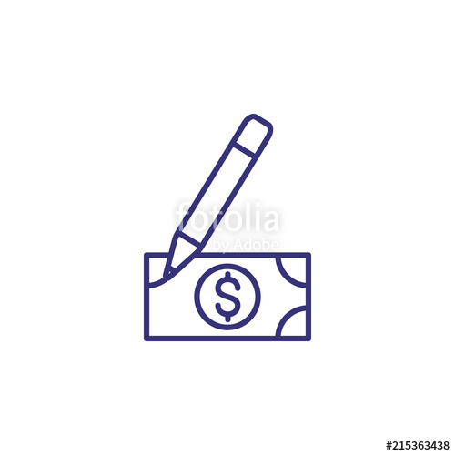 500x500 fake money line icon dollar, drawing, pencil breach of law