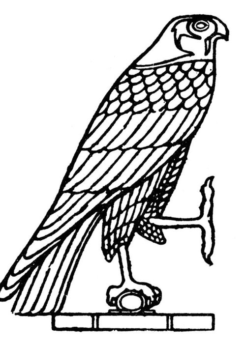 500x700 Egyptian Symbol Falcon Greeting Card For Sale
