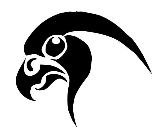 534x452 Black Falcon Head Tattoo Stencil