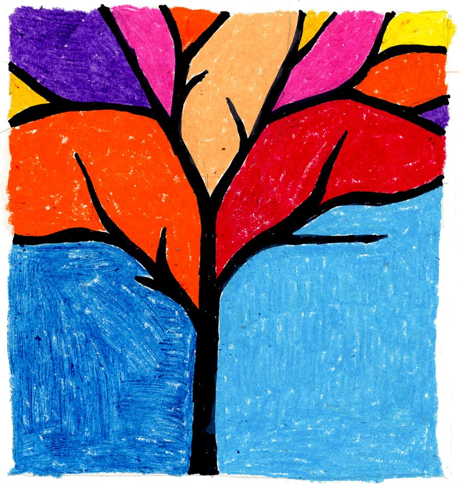 900x949 Easy Fall Tree Drawing Art Projects For Kids
