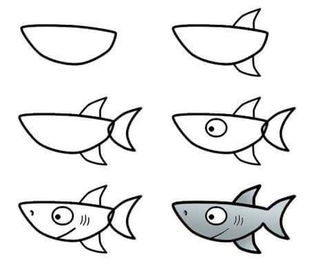 450x384 How To Draw A Shark What's Cool In School Drawings, Fish