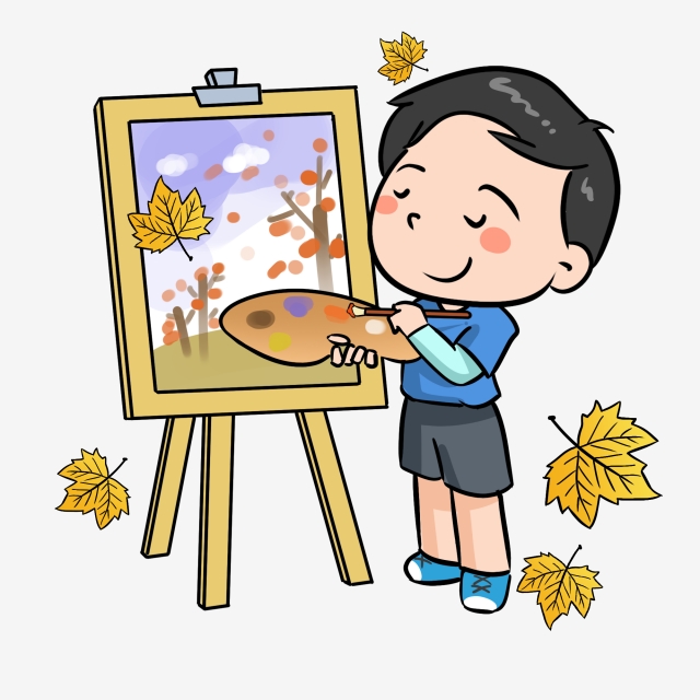 640x640 Autumn Fall Cartoon Drawing Boy, Character, Illustration, Autumn