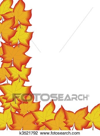 347x470 Clip Art Of Fall Border Search Clipart, Illustration