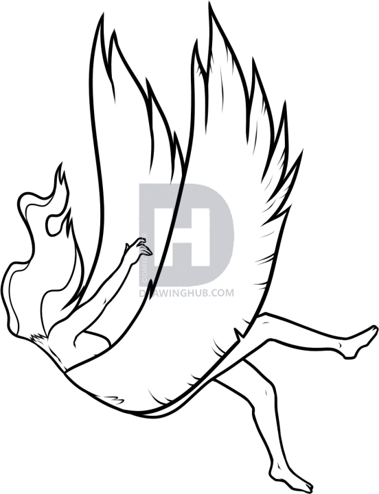 552x720 How To Draw A Falling Angel, Step