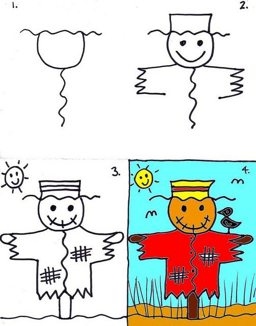 503x640 How To Draw A Scarecrow Lesson Art In The Classroom