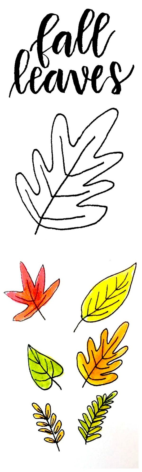 600x1988 Ways To Draw Fall Leaves Dawn Nicole Designs How To Draw