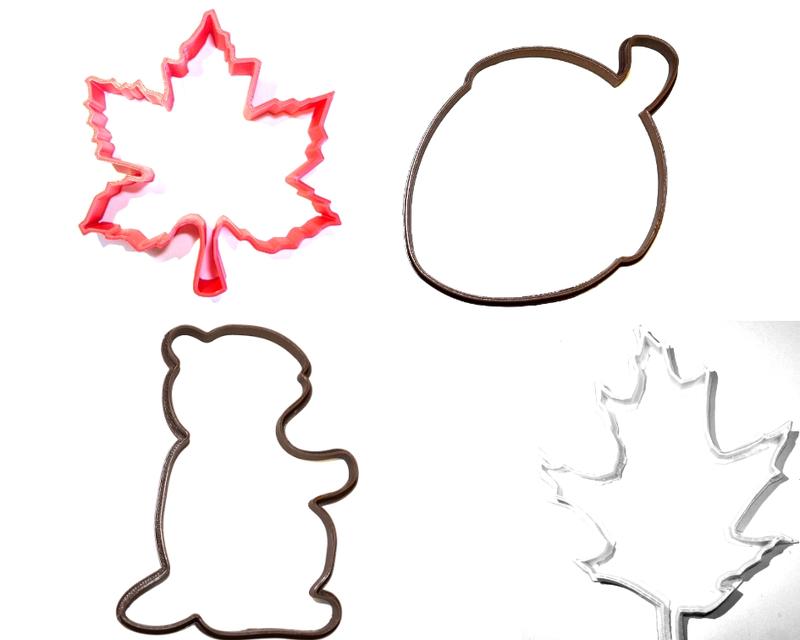 800x640 Autumn Set Of Fondant Cutter Or Cupcake Topper Made In Usa