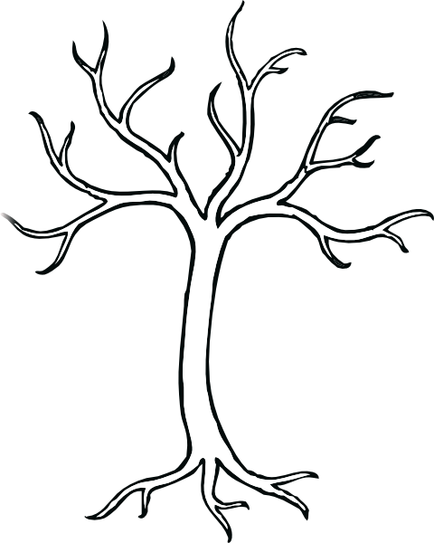 480x600 Fall Tree Outline Coloring Bare Tree Clip Art Vector Clip Art