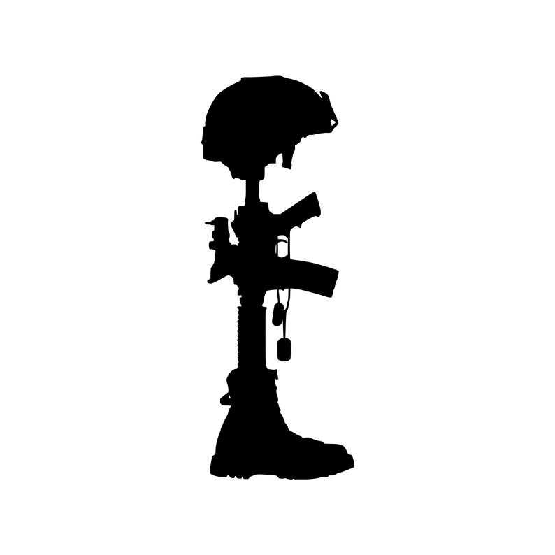 794x794 fallen soldier vinyl decal sticker battle cross battlefield etsy