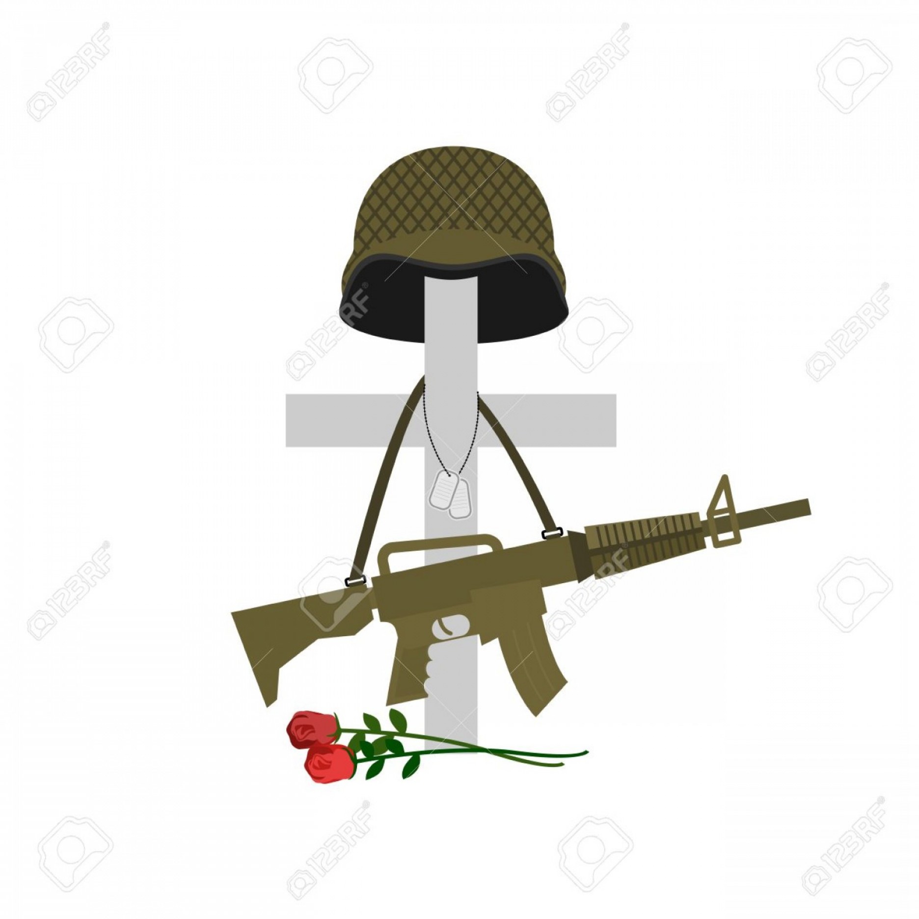 1872x1872 Photostock Vector Grave Of A Fallen Soldier Death Of The Military
