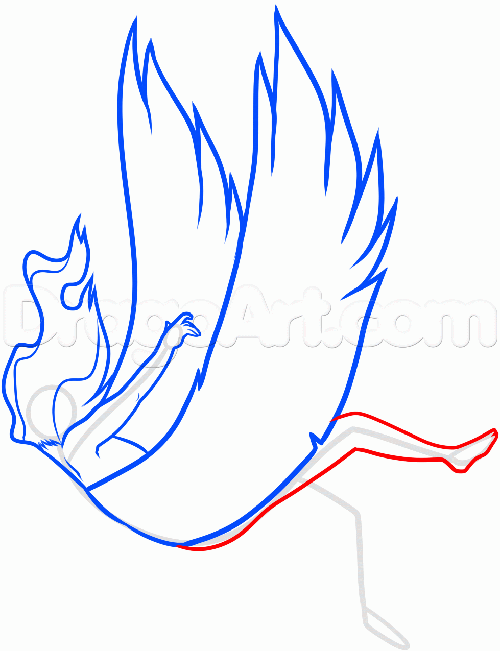 979x1275 How To Draw A Falling Angel, Step