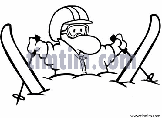 534x388 Free Drawing Of Skier Deep Powder Bw From The Category Sports