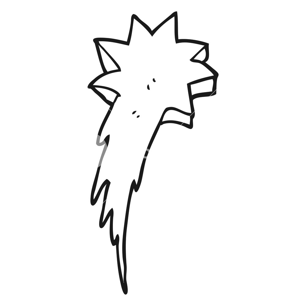 1000x1000 Freehand Drawn Black And White Cartoon Shooting Star Symbol