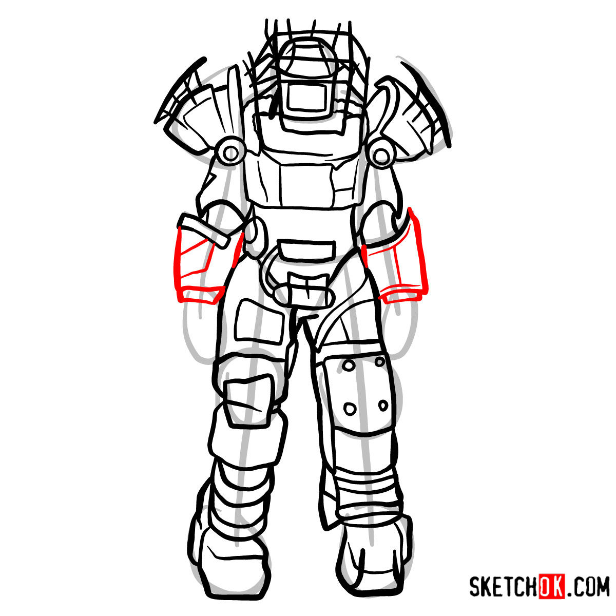 1200x1200 How To Draw Raider Power Armor Fallout