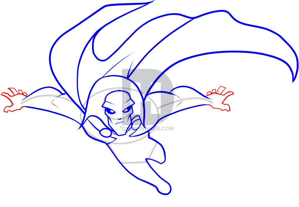 1020x707 how to draw martian manhunter, step