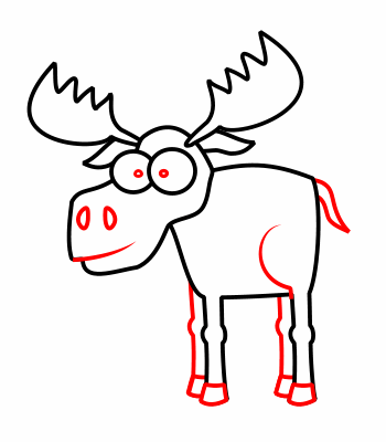 350x400 Drawing A Cartoon Moose